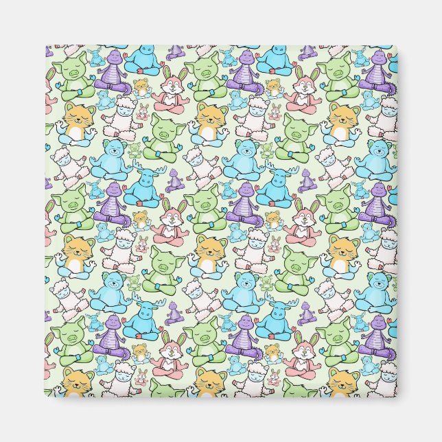 Yoga poses pattern | Yoga seamless pattern 63 Magnet (Front)