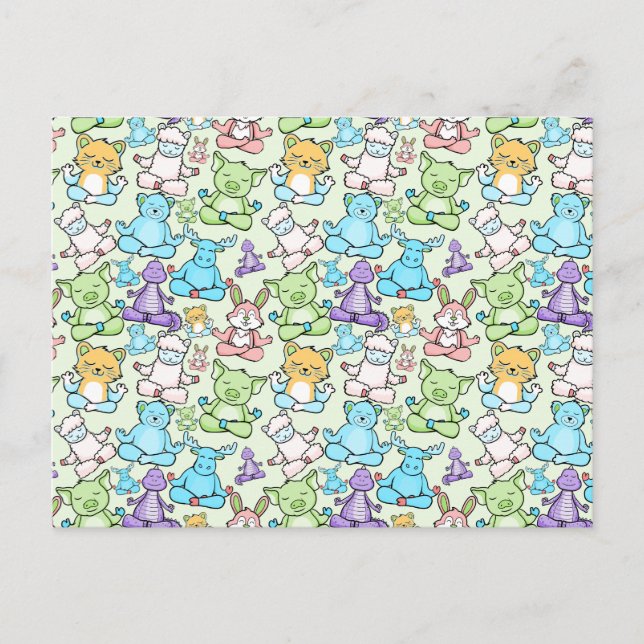 Yoga poses pattern | Yoga seamless pattern 63 Postcard (Front)