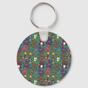 Yoga poses pattern Yoga seamless pattern 65 Key Ring