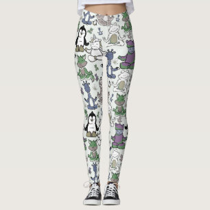 Yoga poses pattern Yoga seamless pattern 66 Leggings