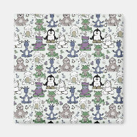 Yoga poses pattern | Yoga seamless pattern 66