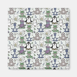 Yoga poses pattern   Yoga seamless pattern 66 Magnet