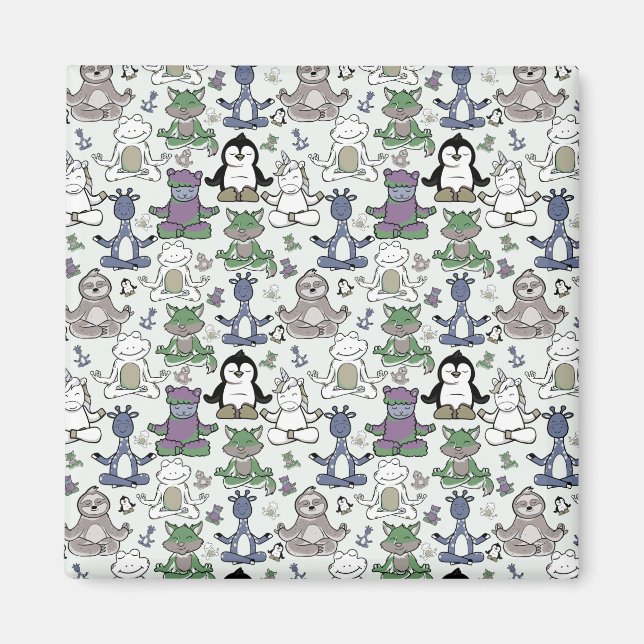 Yoga poses pattern | Yoga seamless pattern 66 Magnet (Front)