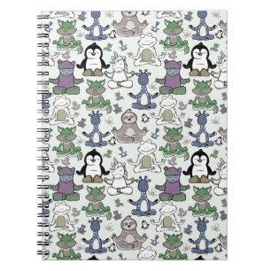 Yoga poses pattern Yoga seamless pattern 66 Notebook
