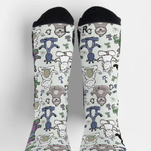 Yoga poses pattern   Yoga seamless pattern 66 Post Socks