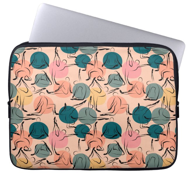 Yoga poses pattern | Yoga seamless pattern 6 Laptop Sleeve (Front)