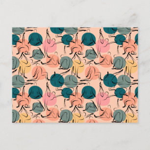 Yoga poses pattern Yoga seamless pattern 6 Postcard