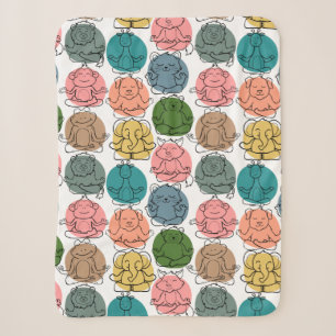 Yoga poses pattern Yoga seamless pattern 9 Sherpa Blanket