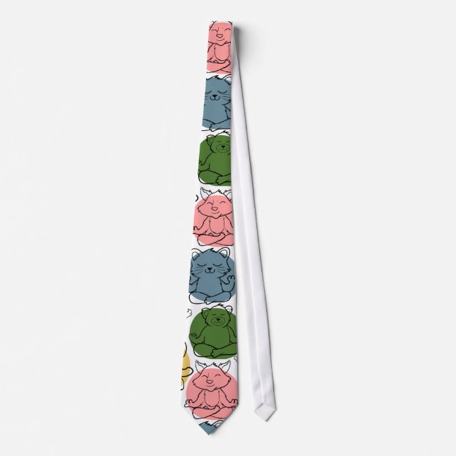 Yoga poses pattern | Yoga seamless pattern 9 Tie (Front)