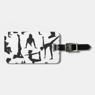 Yoga poses silhouettes luggage tag