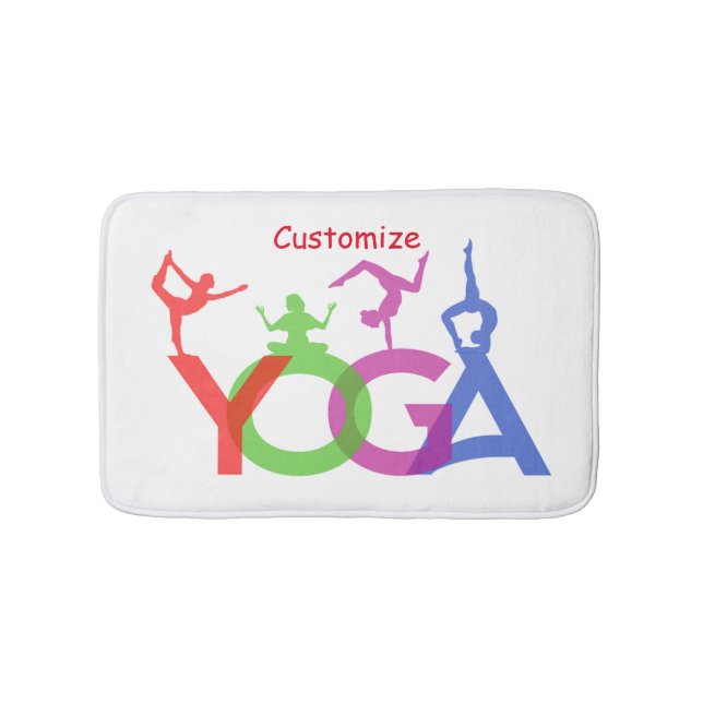 Yoga Poses Silhouettes Thunder_Cove Bath Mat (Front)