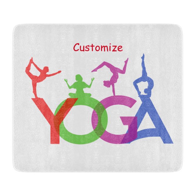 Yoga Poses Silhouettes Thunder_Cove Cutting Board (Front)