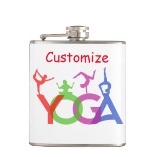 Yoga Poses Silhouettes Thunder_Cove Hip Flask