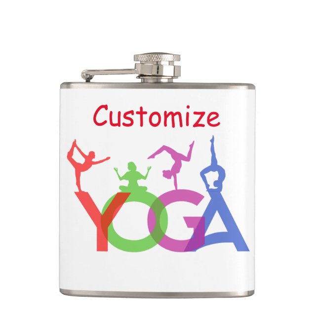 Yoga Poses Silhouettes Thunder_Cove  Hip Flask (Front)
