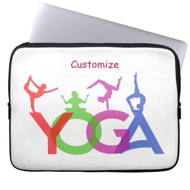 Yoga Poses Silhouettes Thunder_Cove Laptop Sleeve (Front)