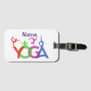 Yoga Poses Silhouettes Thunder_Cove  Luggage Tag