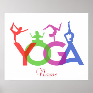 Yoga Poses Silhouettes Thunder_Cove  Poster