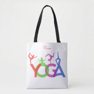 Yoga Poses Silhouettes Thunder_Cove Tote Bag