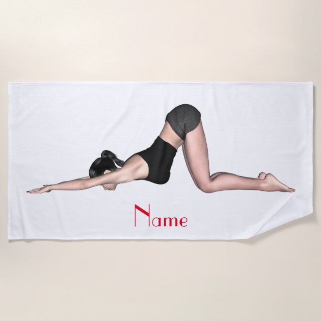 Yoga Poses Thunder_Cove Beach Towel (Front)