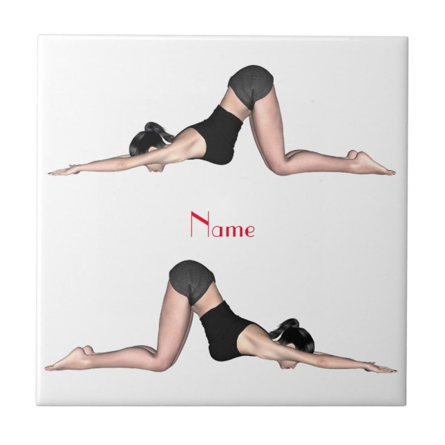 Yoga Poses Thunder_Cove Ceramic Tile (Front)