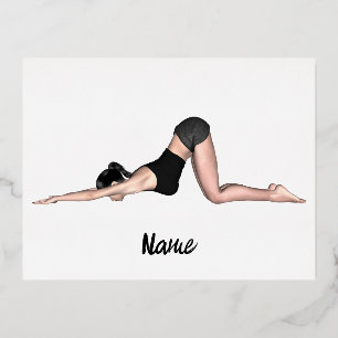 Yoga Poses Thunder_Cove Foil Holiday Postcard