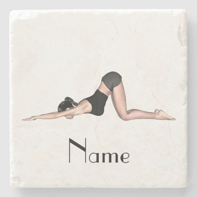 Yoga Poses Thunder_Cove Stone Coaster (Front)