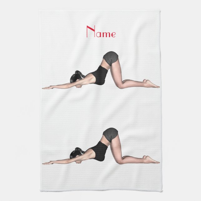Yoga Poses Thunder_Cove Tea Towel (Vertical)