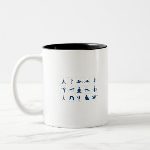 Yoga Poses Two-Tone Coffee Mug