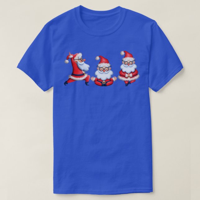 Yoga Poses Yogi Christmas Santa Claus Winter Holid T-Shirt (Design Front)