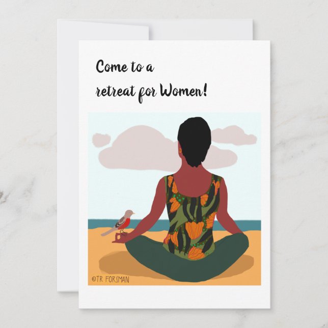 Yoga posing woman invite (Front)