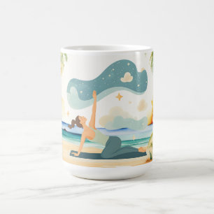 Yoga Position by the beach  Coffee Mug