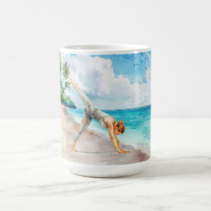 Yoga Position by the beach Coffee Mug