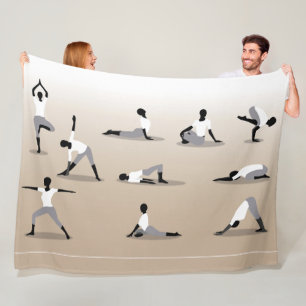 YOGA POSITIONS FLEECE BLANKET