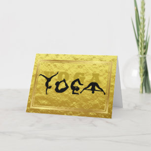 Yoga Positions Golden Greeting Card