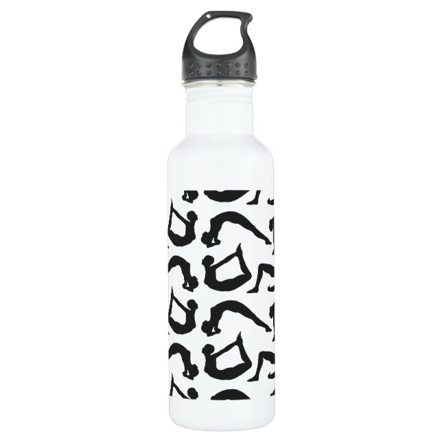 Yoga Positions Silhouettes 710 Ml Water Bottle (Front)