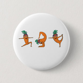 Yoga Practicing Carrot Pose Meditation Funny Butto 6 Cm Round Badge