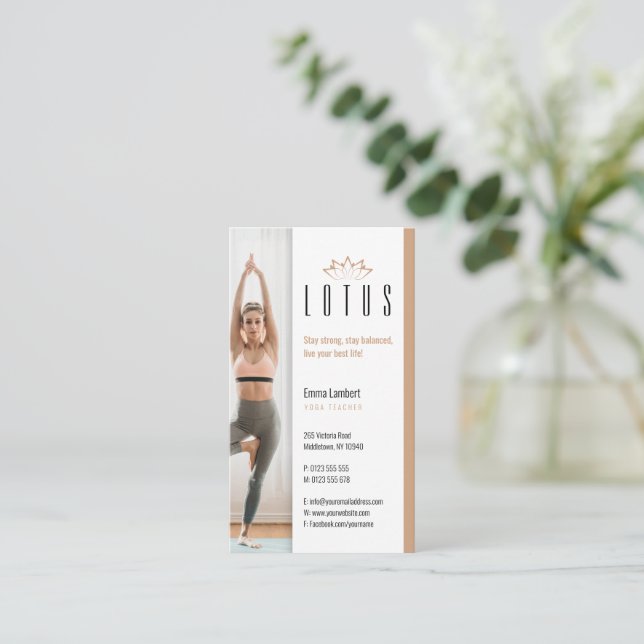 Yoga | Professional Teacher Business Card (Standing Front)