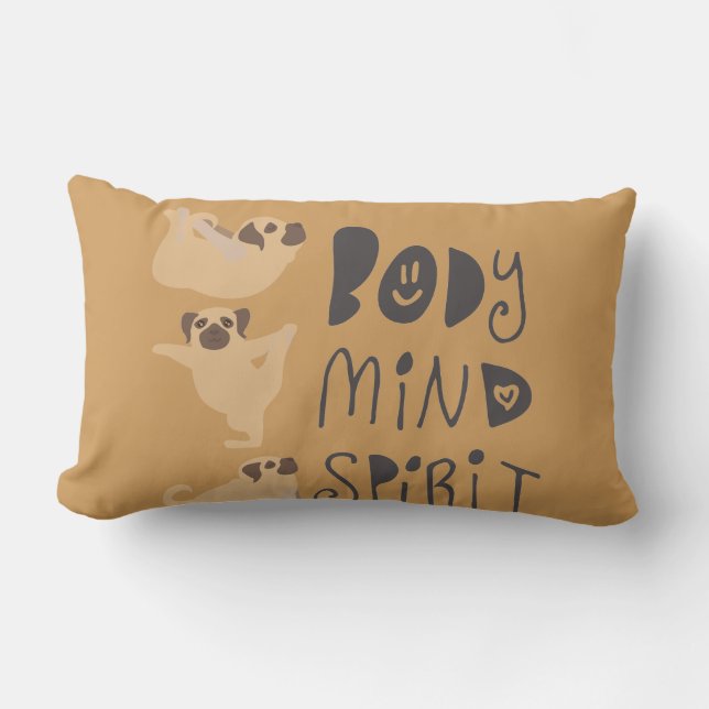 Yoga Pugs Lumbar Cushion (Front)