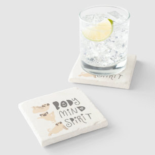Yoga Pugs Stone Coaster