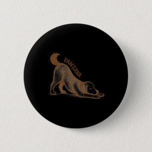 Yoga Puppy Downward Dog Pose Meditation Pawsana Fi 6 Cm Round Badge