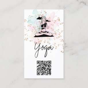 *~*Yoga QR AP33 Rainbow Spiritual Cloud Business Card