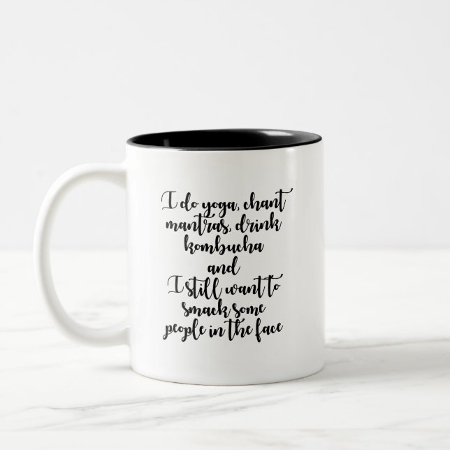 YOGA QUOTE Two-Tone COFFEE MUG (Left)