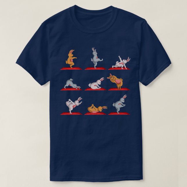 Yoga Rabbit Figurines Bunny Yoga  T-Shirt (Design Front)