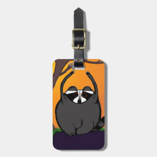 Yoga Racoon luggage tag