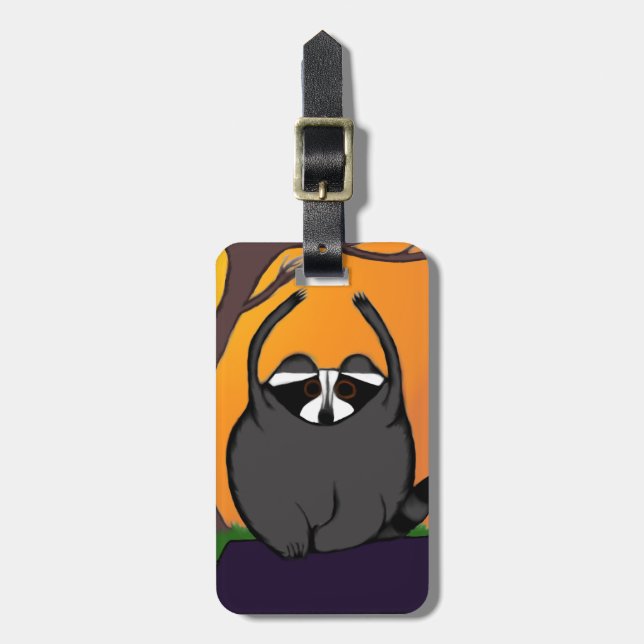 Yoga Racoon luggage tag (Front Vertical)