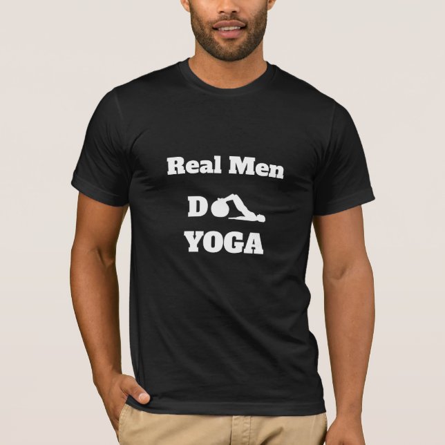 *~* Yoga Real Men Do YOGA Black T-Shirt (Front)