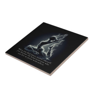 Yoga Reiki Instructor One-Legged King Pigeon Pose Ceramic Tile