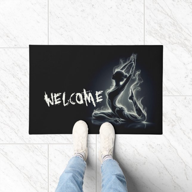 Yoga Reiki Instructor One-Legged King Pigeon Pose Doormat (Indoor)