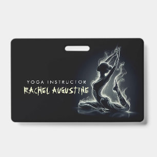 Yoga Reiki Instructor One-Legged King Pigeon Pose ID Badge