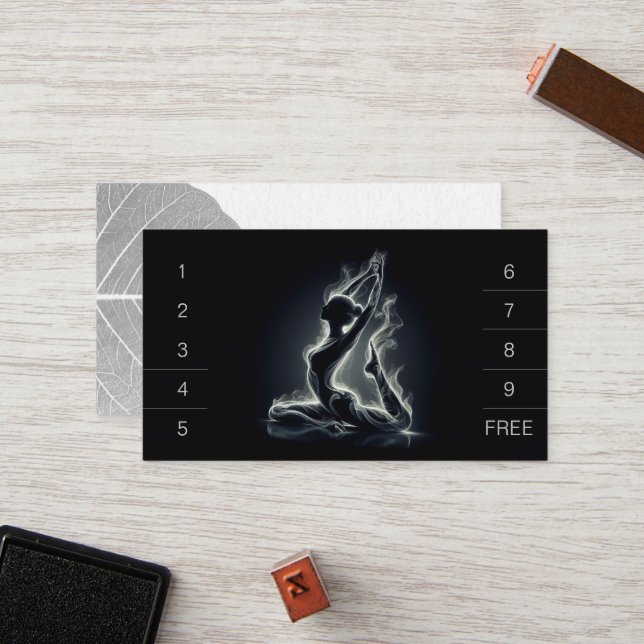 Yoga Reiki Instructor One-Legged King Pigeon Pose Loyalty Card (Front/Back In Situ)